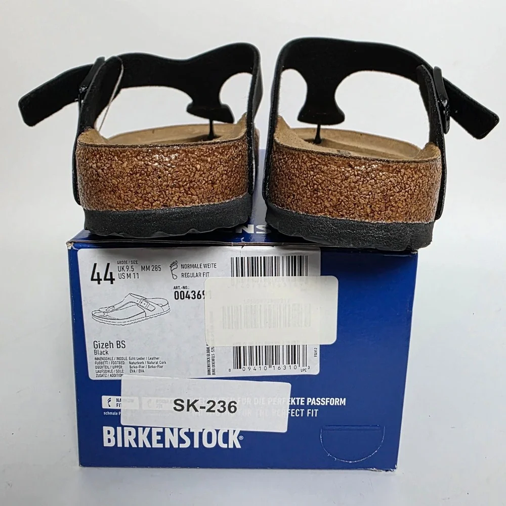 Birkenstock‎ Gizeh BS Black Birko-Flor Thong Sandals Mens 11 EU 44 New In Box